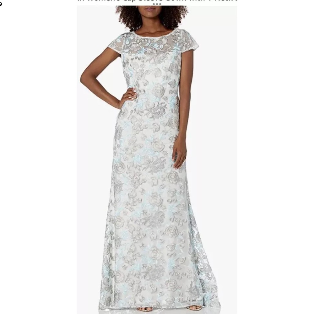 Calvin Klein women’s Embroidered cap sleeves dress Sz 6